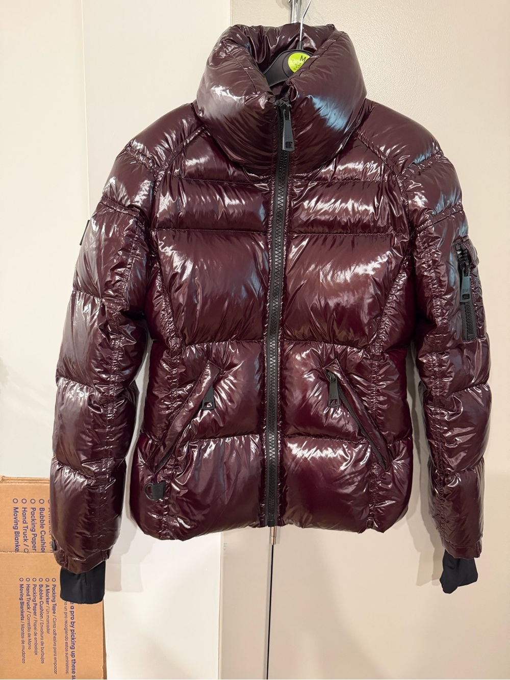 SAM. Glossy Maroon Puffer Jacket